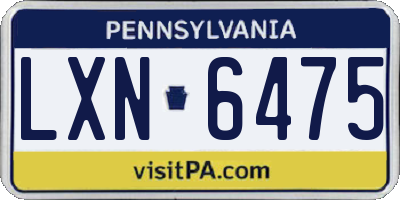 PA license plate LXN6475