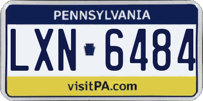 PA license plate LXN6484
