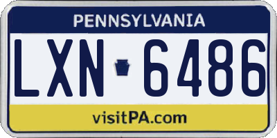 PA license plate LXN6486