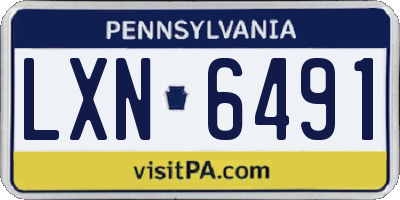 PA license plate LXN6491
