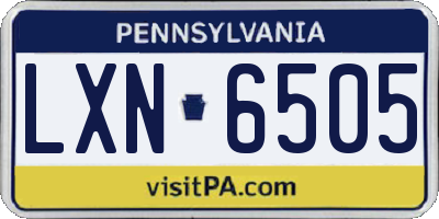 PA license plate LXN6505