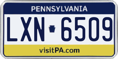 PA license plate LXN6509
