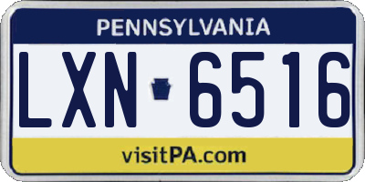 PA license plate LXN6516