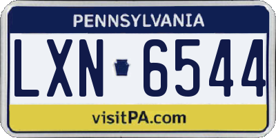 PA license plate LXN6544