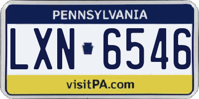 PA license plate LXN6546