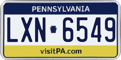 PA license plate LXN6549