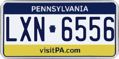 PA license plate LXN6556