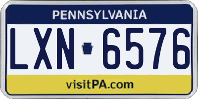 PA license plate LXN6576