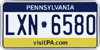 PA license plate LXN6580