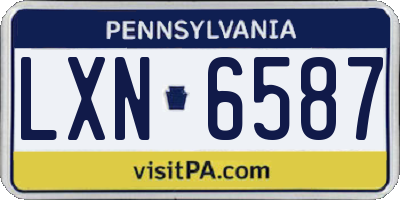 PA license plate LXN6587