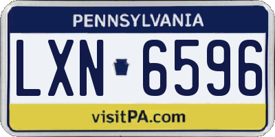 PA license plate LXN6596