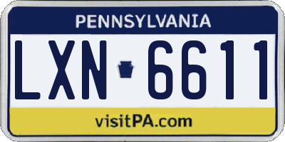 PA license plate LXN6611