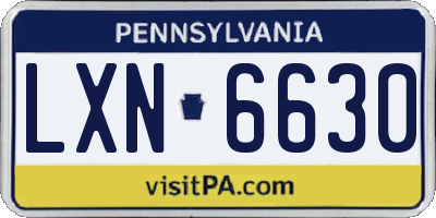 PA license plate LXN6630