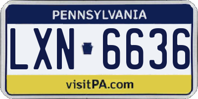 PA license plate LXN6636