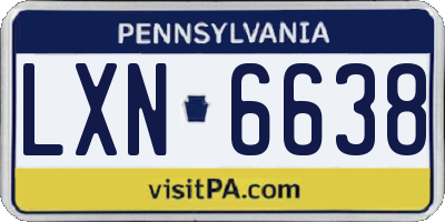 PA license plate LXN6638