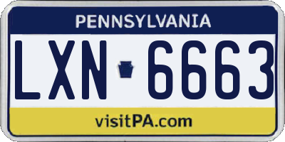 PA license plate LXN6663