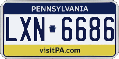 PA license plate LXN6686