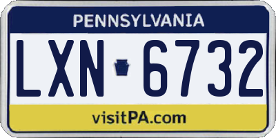 PA license plate LXN6732