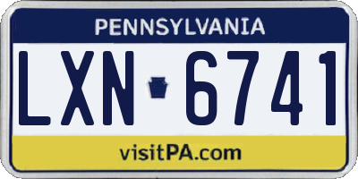 PA license plate LXN6741