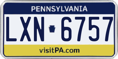 PA license plate LXN6757