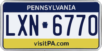 PA license plate LXN6770