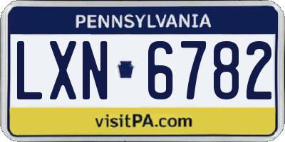 PA license plate LXN6782