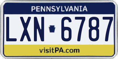 PA license plate LXN6787