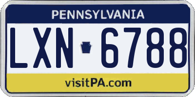 PA license plate LXN6788