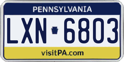 PA license plate LXN6803