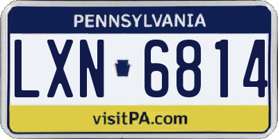 PA license plate LXN6814