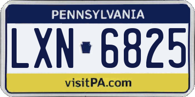 PA license plate LXN6825