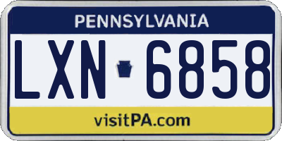 PA license plate LXN6858
