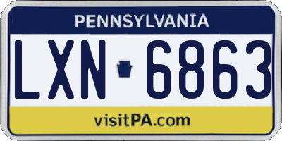 PA license plate LXN6863