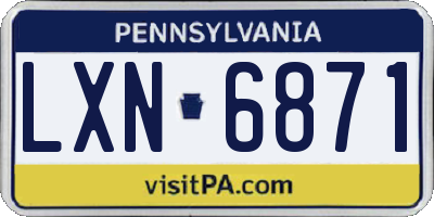 PA license plate LXN6871