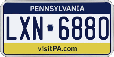 PA license plate LXN6880