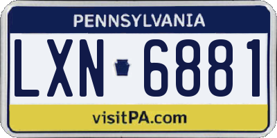 PA license plate LXN6881