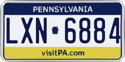 PA license plate LXN6884