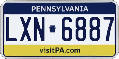 PA license plate LXN6887