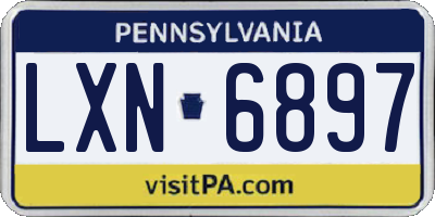 PA license plate LXN6897