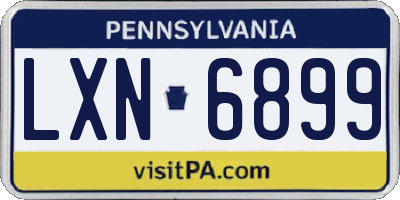 PA license plate LXN6899
