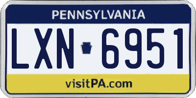 PA license plate LXN6951