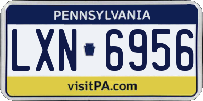 PA license plate LXN6956
