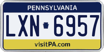 PA license plate LXN6957