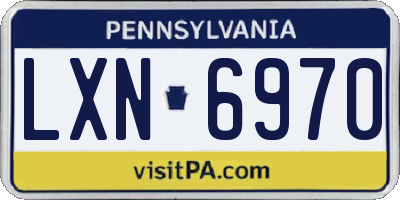 PA license plate LXN6970