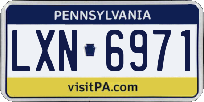 PA license plate LXN6971
