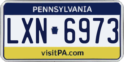 PA license plate LXN6973