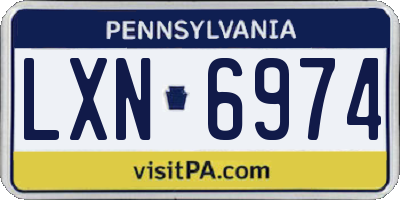 PA license plate LXN6974