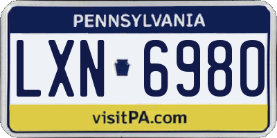 PA license plate LXN6980