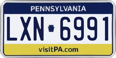 PA license plate LXN6991