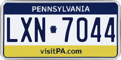 PA license plate LXN7044